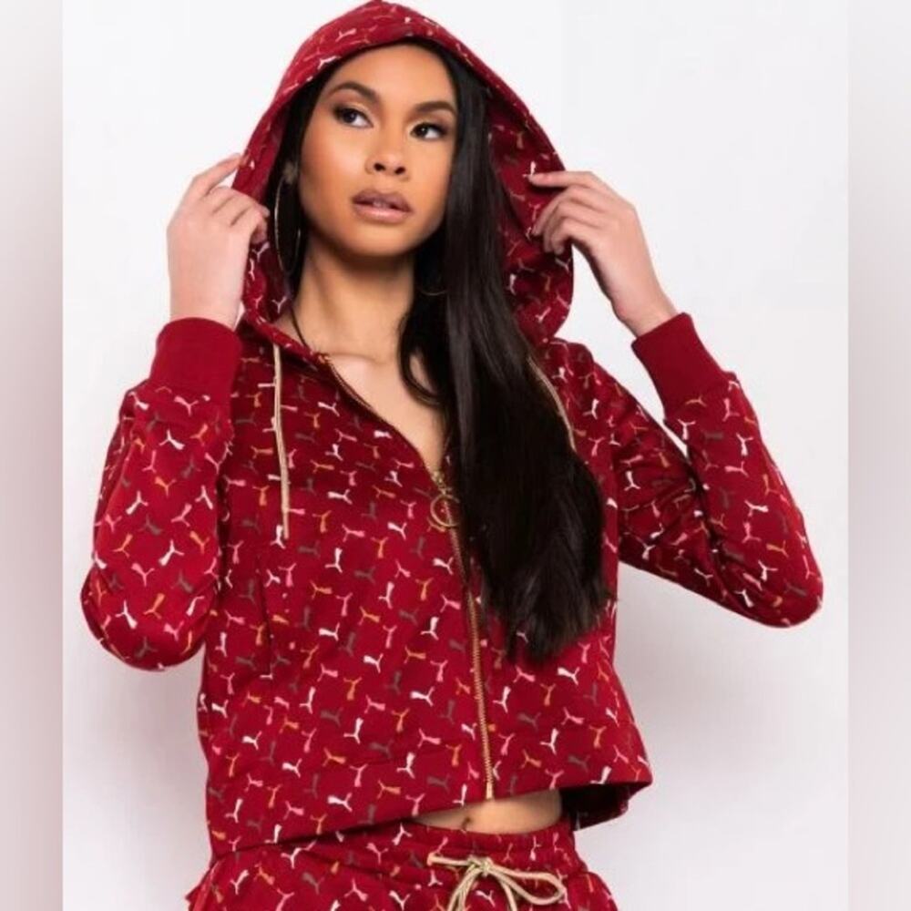 Puma x Charolette Olympia Cropped Hoodie Zip Up Jacket Spider M